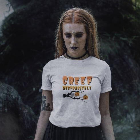 Creep Responsively Halloween T-Shirt – Funny Spooky Pumpkin Tee
